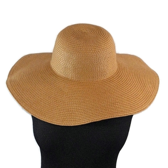 Old Navy Tan Paper Blend Wide Brim 